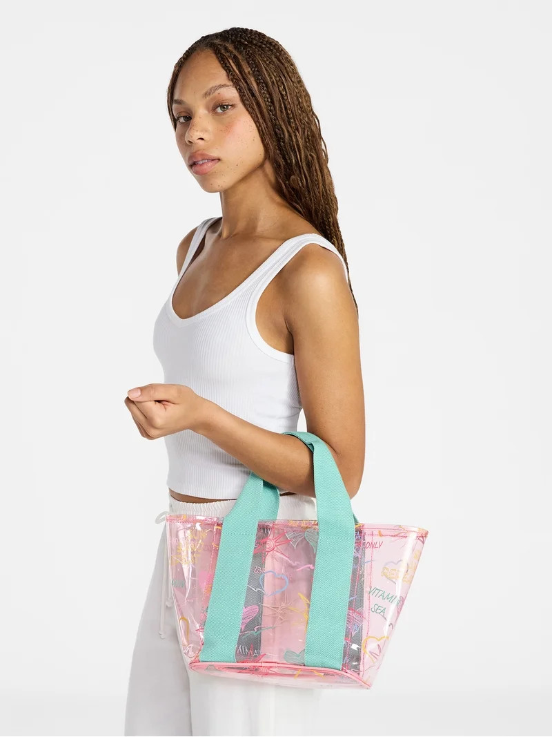 No Boundaries Women's Clear Mini Tote, Multi Color | Walmart (US)