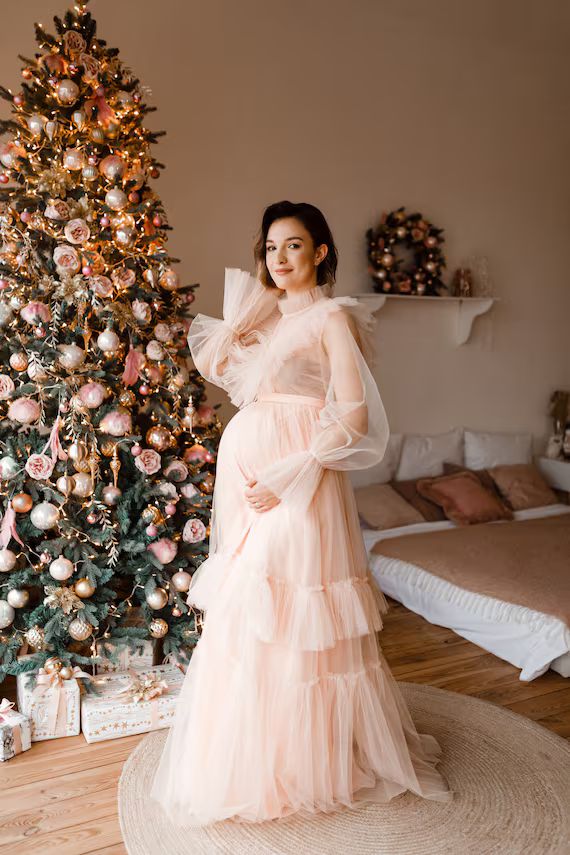 Maternity Dress for Photo Shoot Winter Tulle Maternity Dress | Etsy | Etsy (US)