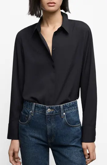 MANGO Print Button-Up Shirt | Nordstrom | Nordstrom