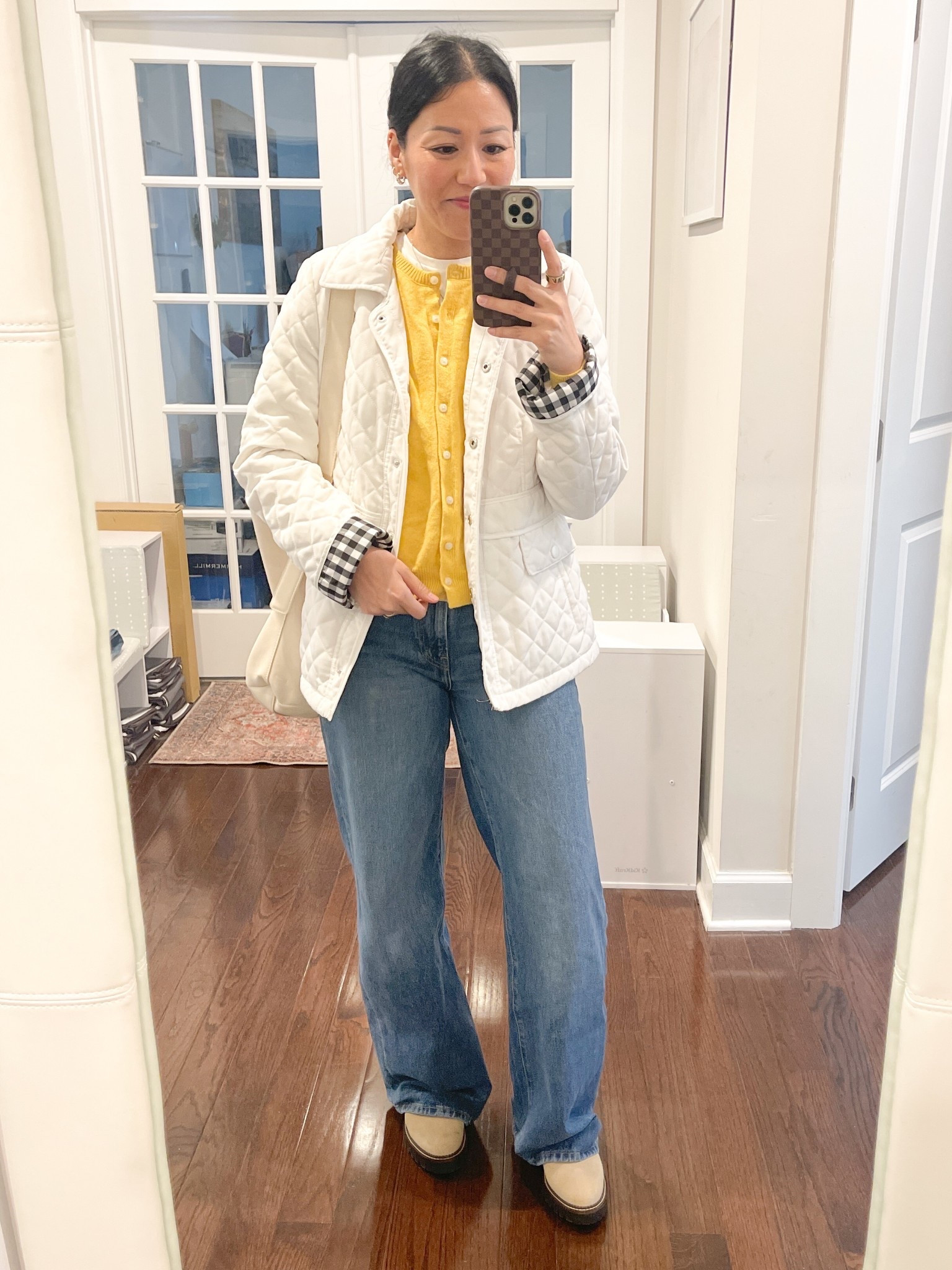 Sized up to large in tee 
Size small cardigan 
Size 27 jeans (26 would prob fit better)
Boots are true to size
Jacket is thrifted (older Esprit)

@Oldnavy @Levi's @electricpicks 
@nordstrom 

#LTKootd #LTKgrwm #LTKOver40