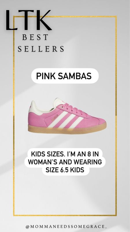 Weekly most loved items, my samba sneakers! Kids sized, I have size 6.5 and I’m usually size 8 woman’s 

#LTKfindsunder100 #LTKshoecrush #LTKstyletip