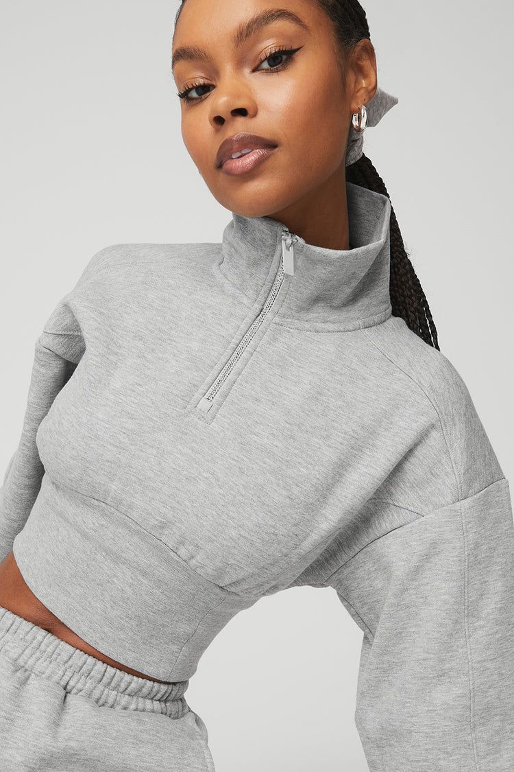 Vixen Fleece 1/4 Zip - Athletic Heather Grey | Alo Yoga