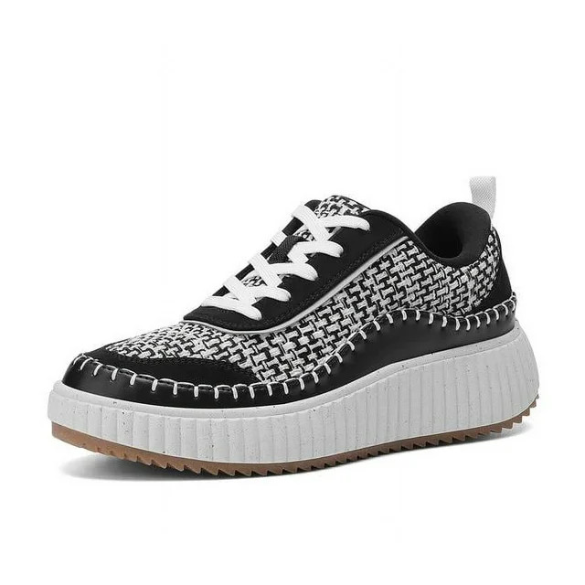 Dream Pairs [Arch] Women's Wide Width Tweed Platform Fashion Sneakers - Walmart.com | Walmart (US)