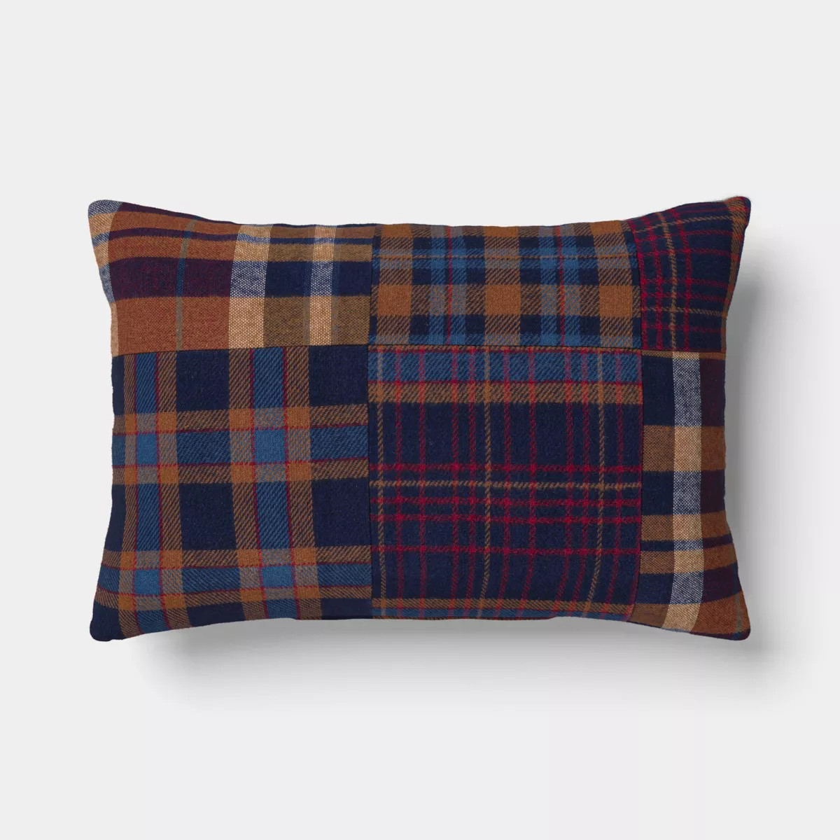 14"x20" Lumbar Woven Plaid Patchwork Pillow - Room Essentials™ | Target