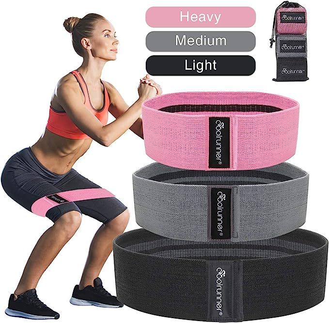 Coolrunner Fabric Hip Resistance Bands, Booty Bands for Women and Men, Workout Loop Exercise Band... | Amazon (US)