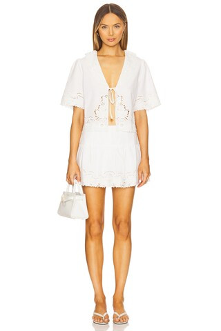 LPA Clara Mini Skort in Ivory from Revolve.com | Revolve Clothing (Global)