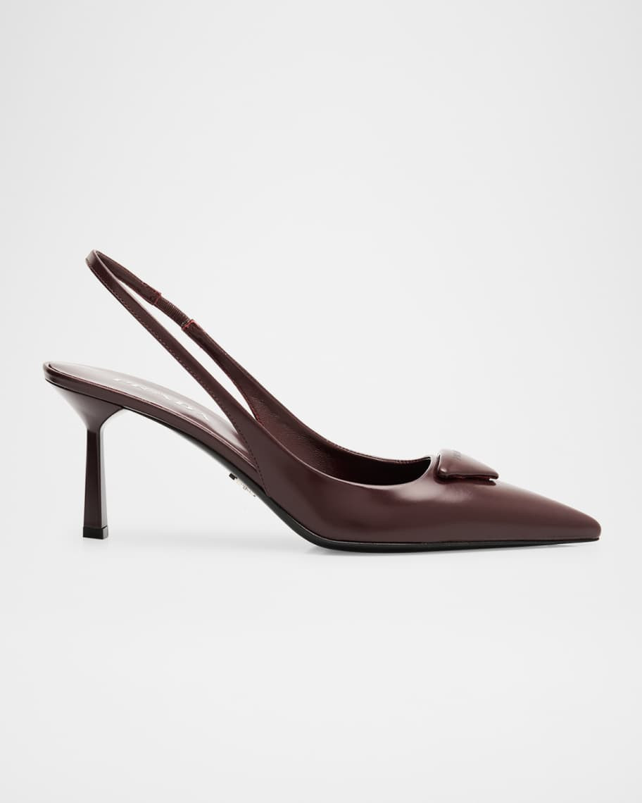 Prada Patent Padded Triangle Slingback Pumps | Neiman Marcus