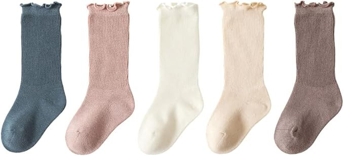 hwojjha Baby Girls Socks Toddlers Ruffle Socks Girl's Frilly Dress Socks Baby Anti-slip Socks Cut... | Amazon (US)