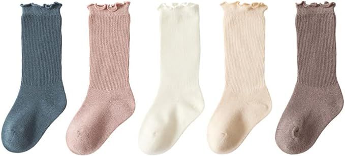 hwojjha Baby Girls Socks Toddlers Ruffle Socks Girl's Frilly Dress Socks Baby Anti-slip Socks Cut... | Amazon (US)