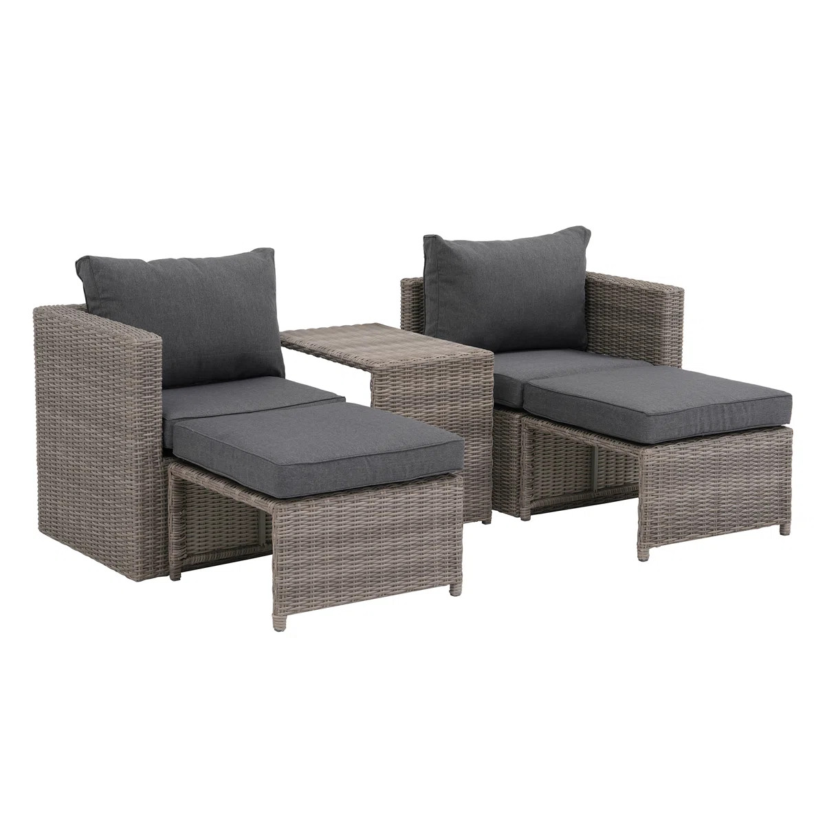 Morland 5 Piece PE Rattan Sectional Seating Group with Cushions | Wayfair North America