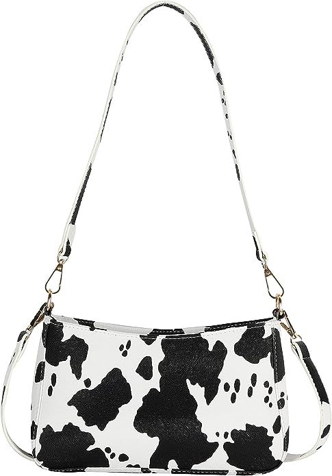 Women's Cow Print Underarm Bag Small Shoulder Bag Crossbody Cluth Purse for Women with Long & Sho... | Amazon (US)