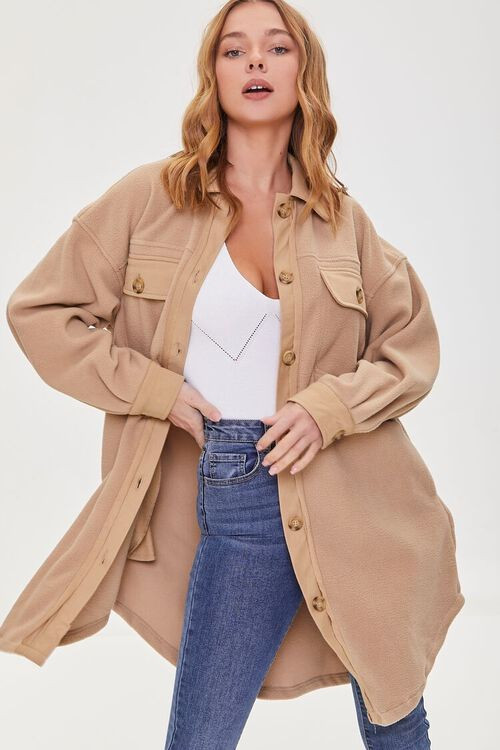 Longline Dolphin-Hem Shacket | Forever 21 (US)