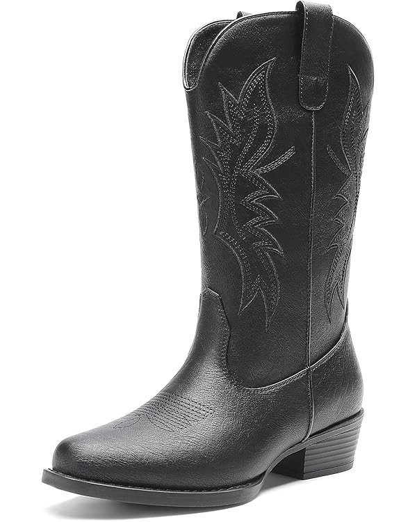 DREAM PAIRS Cowboy Boots for Women Cowgirl Western Mid Calf Boots Square Toe Embroidered Stitched... | Amazon (US)