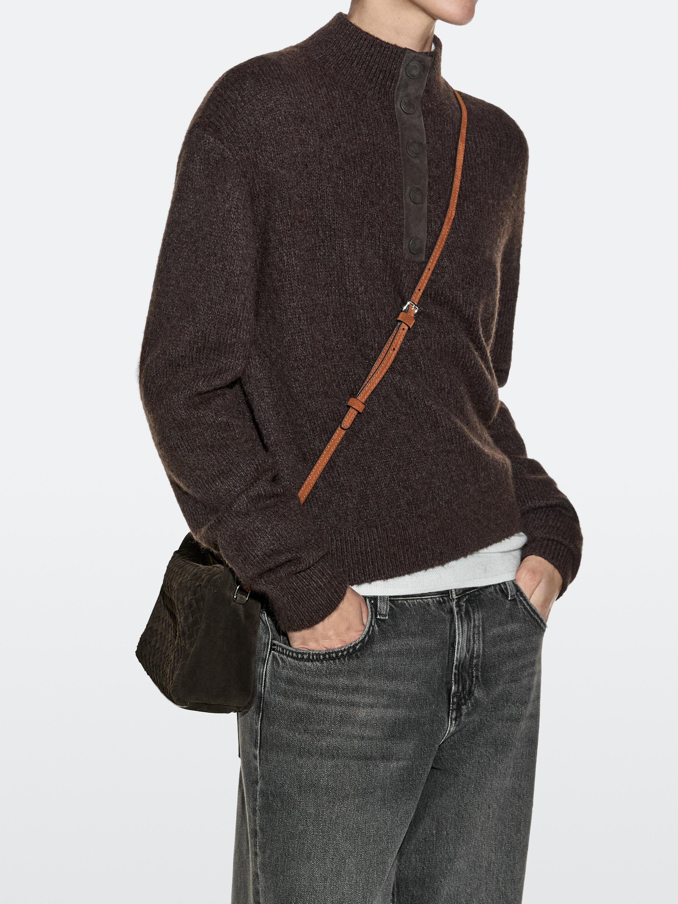 Small braided split leather bag | Massimo Dutti UK