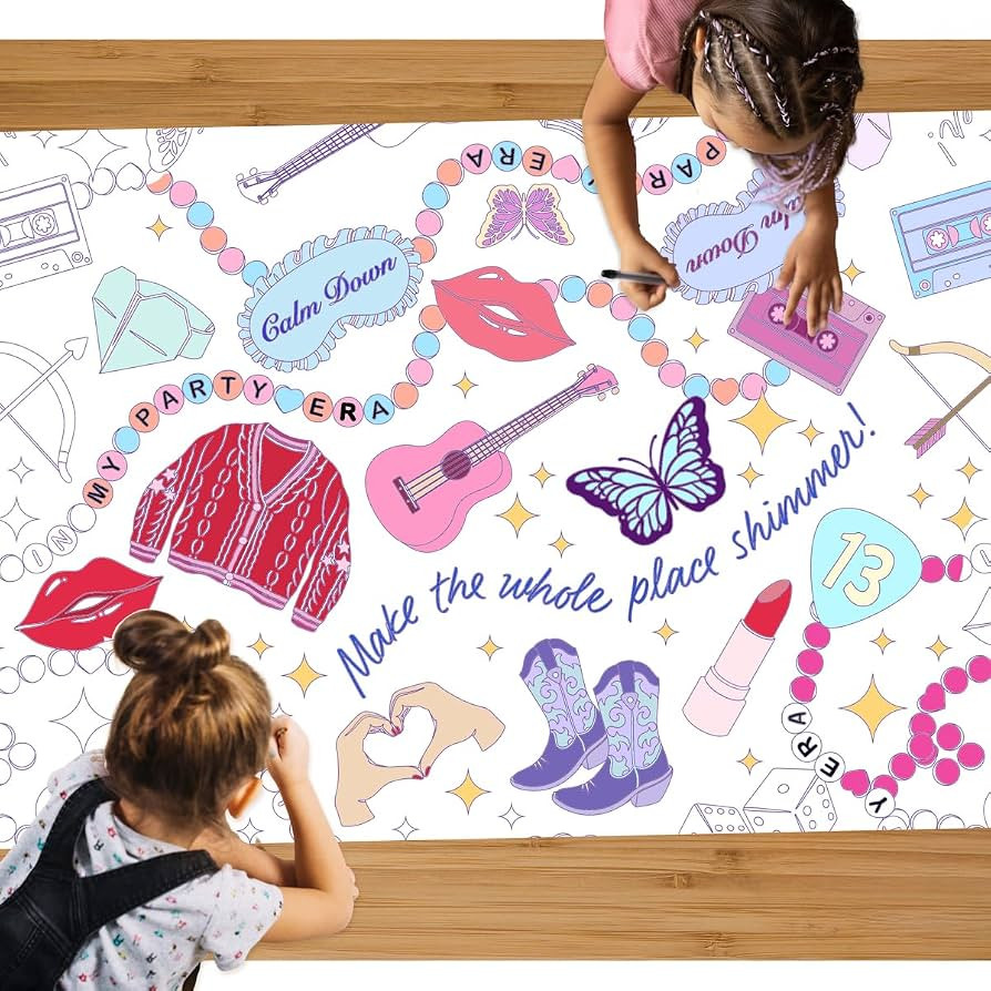 xo, Fetti ERAS Coloring Tablecloth | ERAS Party Decor, Kids Party, Table Setting, Birthday Craft ... | Amazon (US)