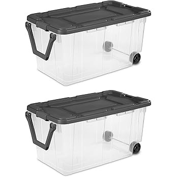 Sterilite 160 Quart Plastic Stacker Box, Lidded Storage Bin Container for Home and Garage Organiz... | Amazon (US)