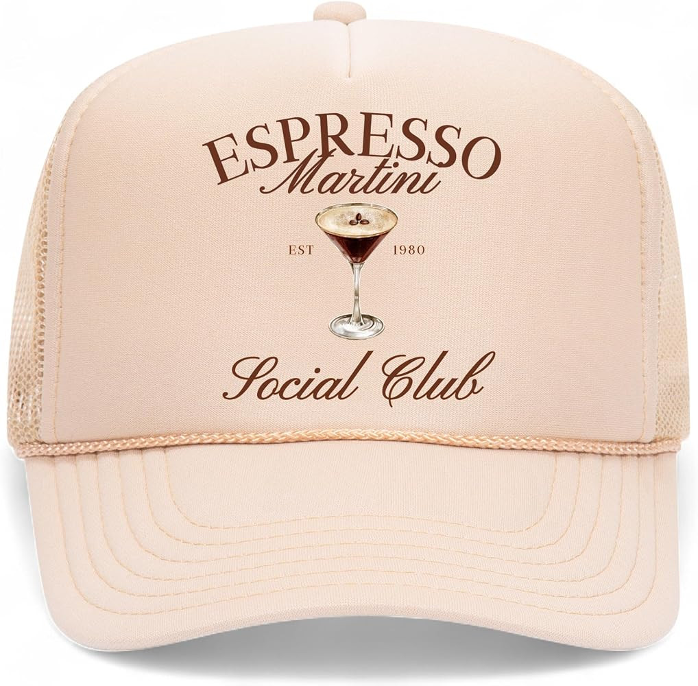 Espresso Martini Social Club Trucker Hat | Margs Tequila Drinking Funny Cute Drinks | Premium Sna... | Amazon (US)