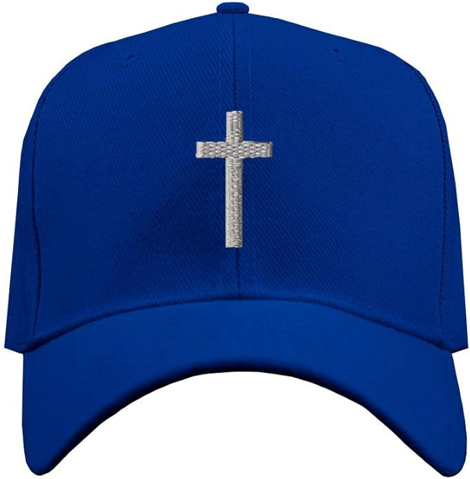 Custom Baseball Cap Cross Silver Embroidery Acrylic Dad Hats for Men & Women | Amazon (US)
