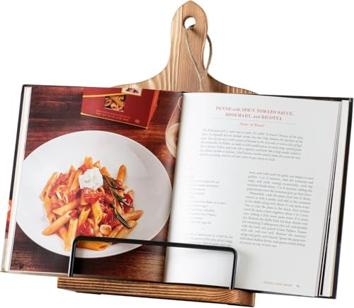 Willow & Croft Premium Cook Book Stand. Farmhouse Cutting Board Stand Cookbook Holder, Recipe Book Holder. Distressed Cookbook Stand for Kitchen Counter. Rustic Home Decor, Adjustable Display Stand. | Amazon (US)