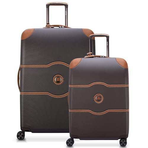 DELSEY PARIS Chatelet Air 2.0 Hardside Luggage with Spinner Wheels, Chocolate Brown, 2 Piece Set, (24/28) | Amazon (US)