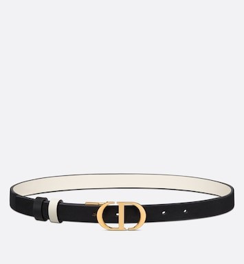 30 Montaigne Wendegürtel Glattes Kalbsleder in Schwarz und Latte, 20 mm | DIOR | Dior Couture