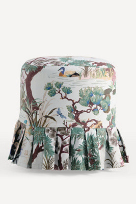 Layla Printed Ruffle Ottoman Slipcover | Anthropologie (US)