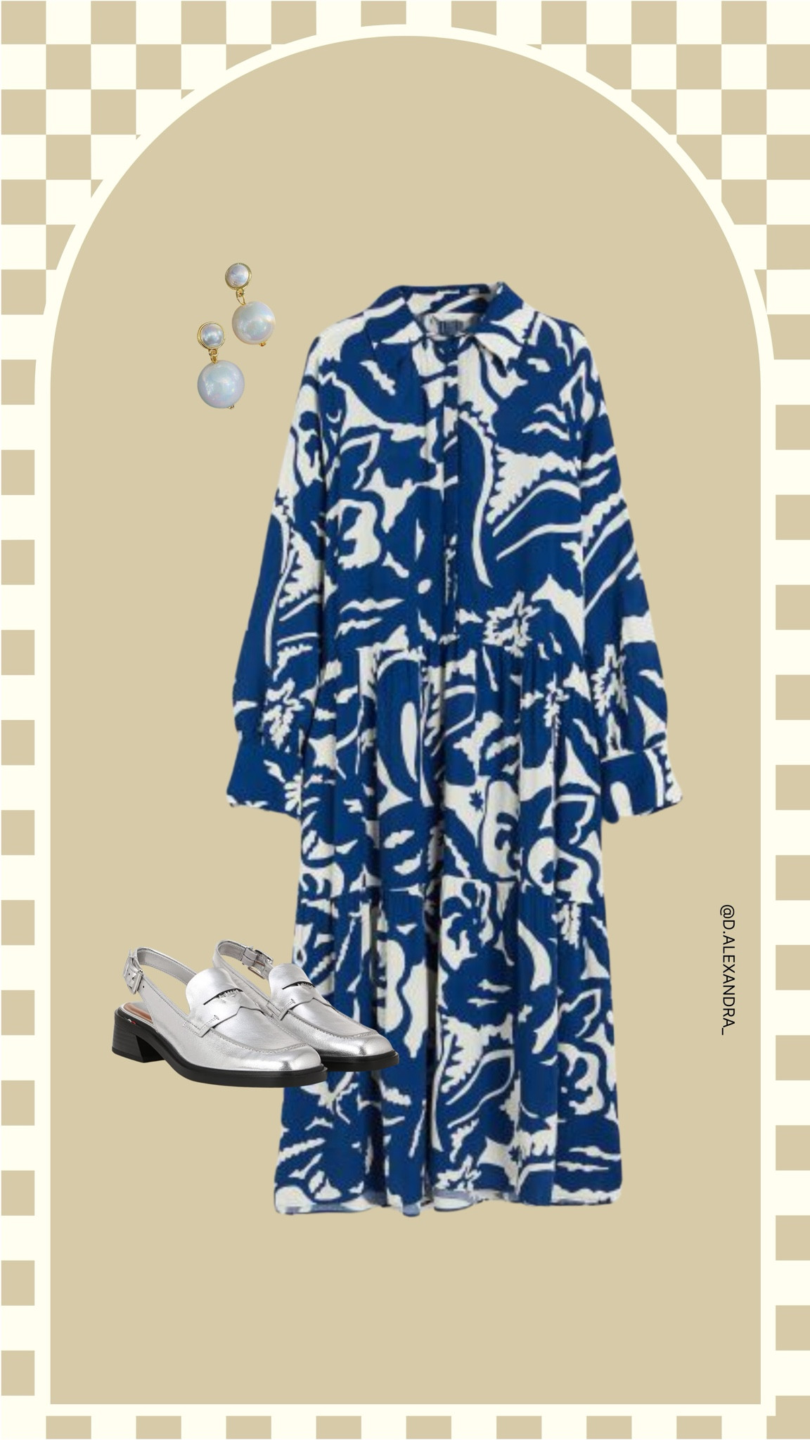 Floral dress from H&M paired with silver mules and drop pearl earrings. 

#LTKworkwear #LTKshoecrush