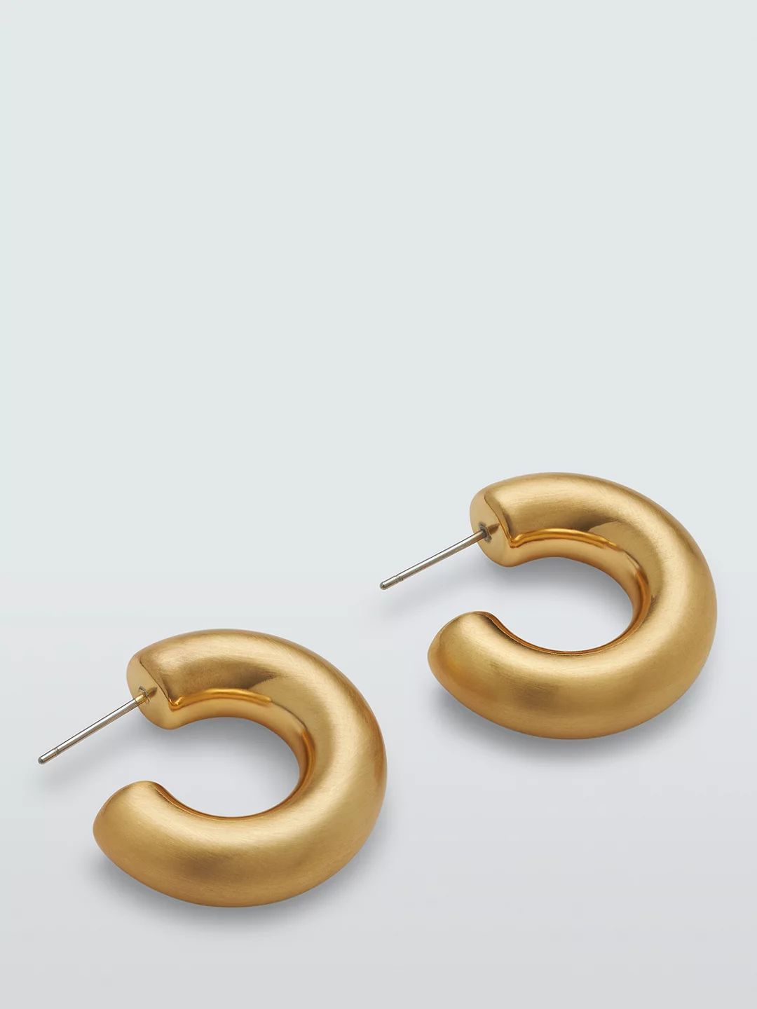 John Lewis Brushed Chunky Hoop Earrings, Gold | John Lewis (UK)