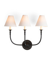 18.75x23 Piaf Triple Sconce With Linen Shades | TJ Maxx