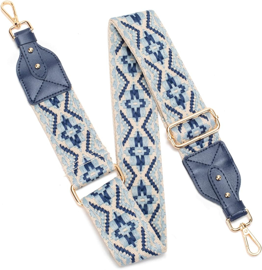 NAITOKE Embroidered Strap for Bag Purses Tote Handbag Adjustable Comfortable 2" Wide Colorful,35-... | Amazon (US)