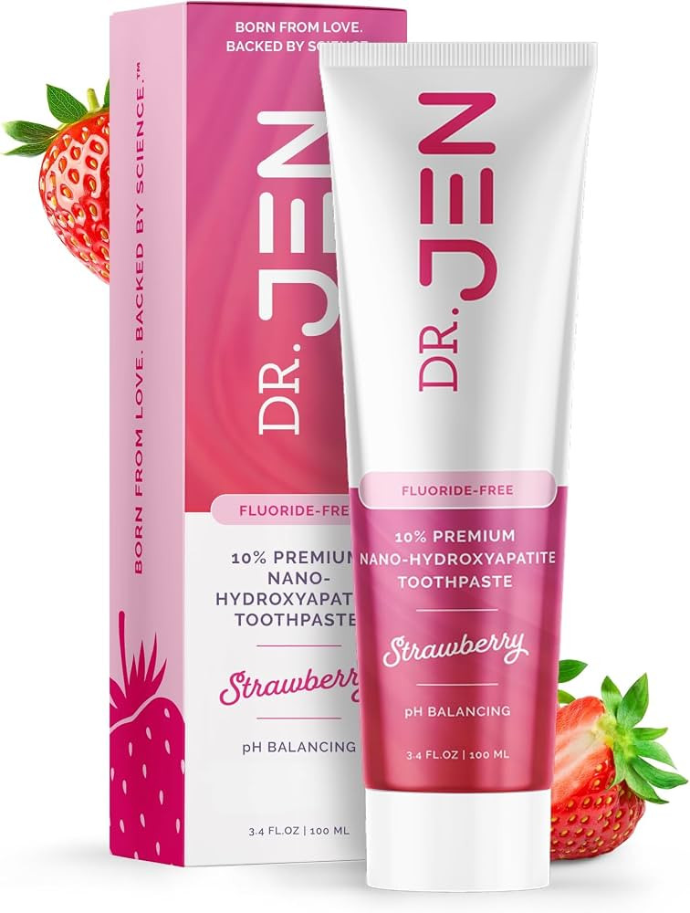 Dr. Jen Fluoride Free Toothpaste with 10% Premium Nano Hydroxyapatite, Xylitol & Glycerin, Remine... | Amazon (US)