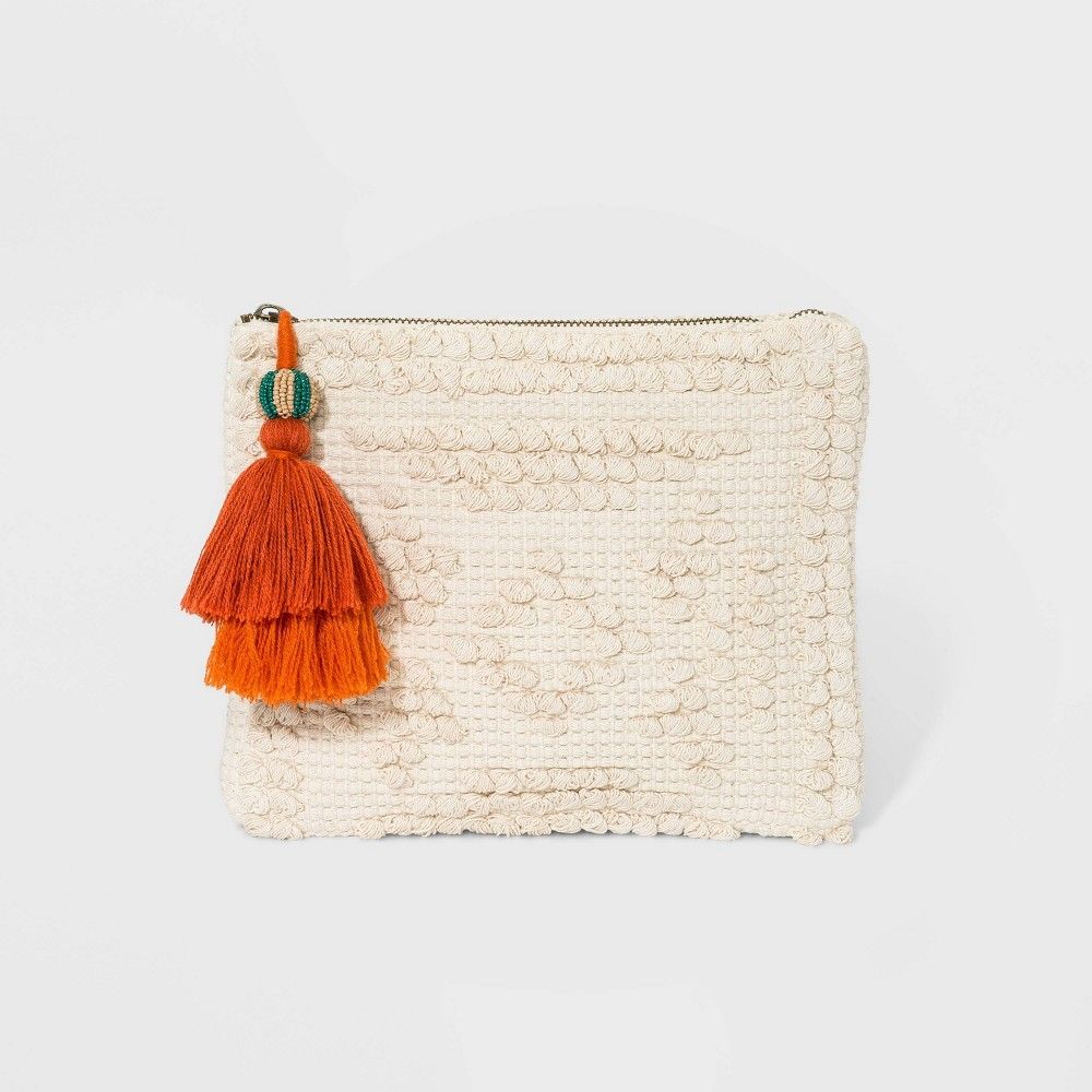Handloom Clutch with Beaded Tassel - Universal Thread Off White, Women's, Beige | Target