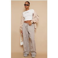 Stone Lightweight Parachute Toggle Cargo's | PrettyLittleThing US