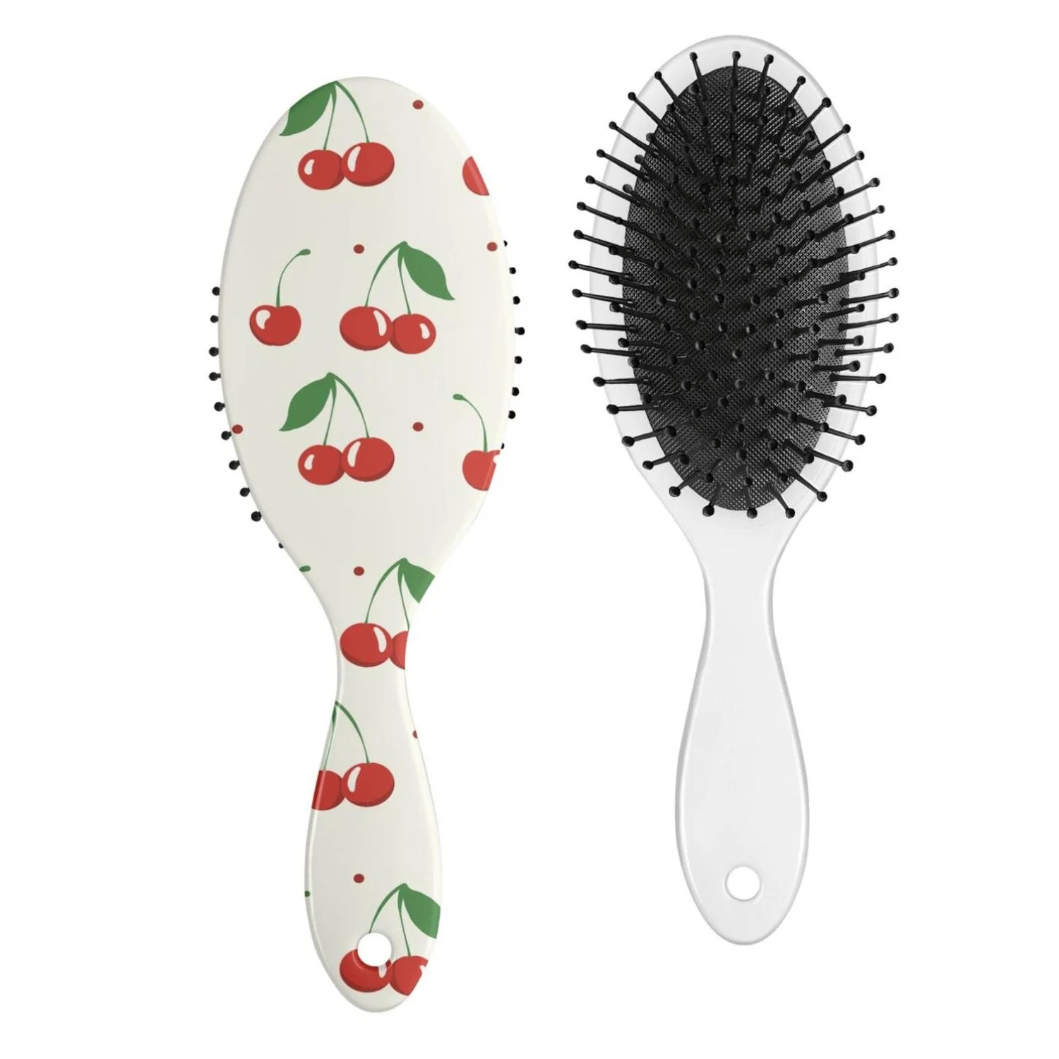 Cute Cherry Print Detangling Hair Brush - Round-Tip Bristles for Gentle No-Pull Brushing, Anti-Fr... | Walmart (US)