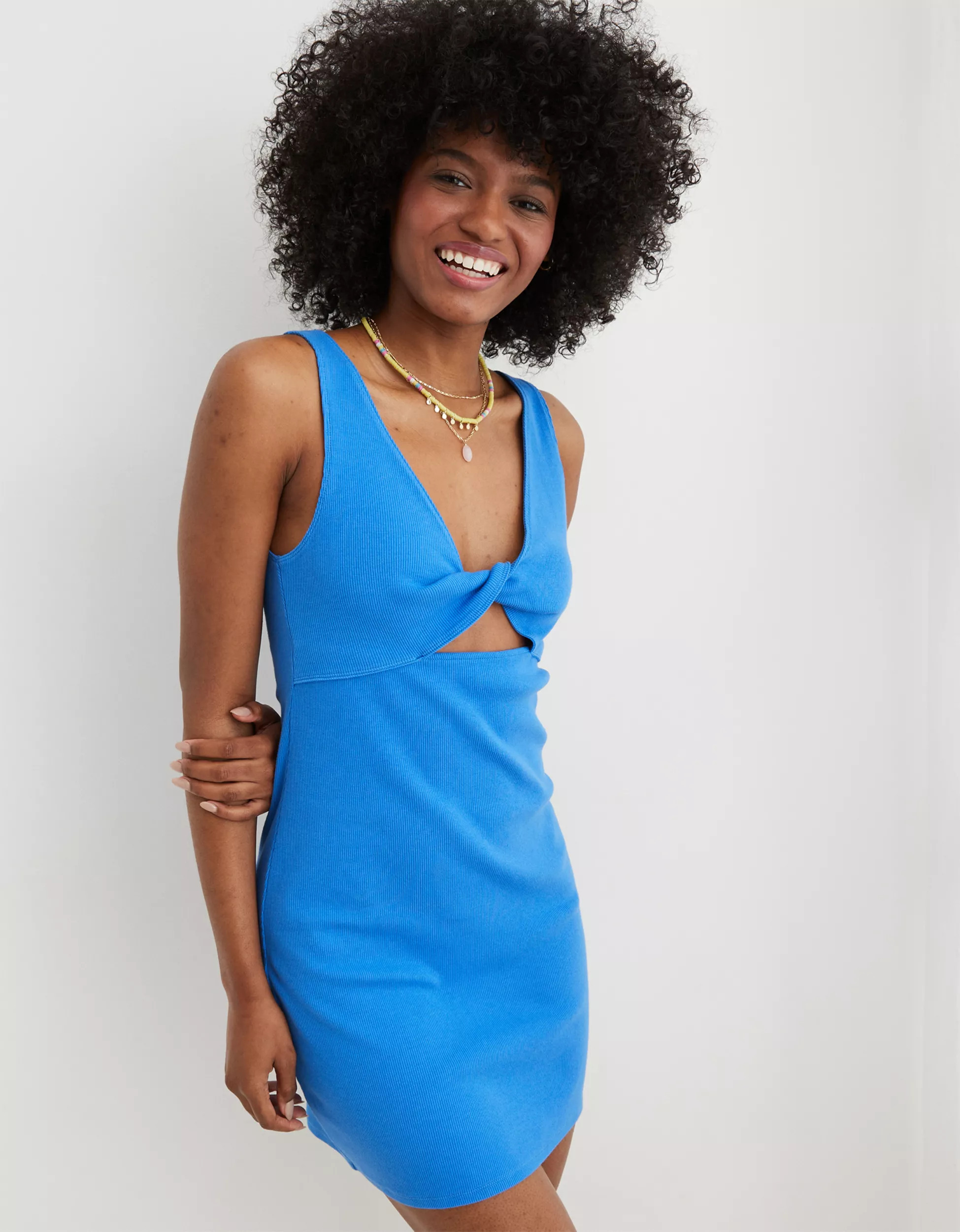 Aerie Reversible Knit Ribbed Mini Dress | Aerie