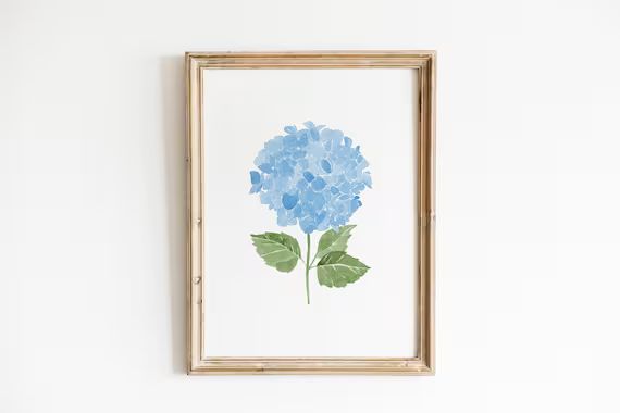 Watercolor Blue Hydrangea Print Hydrangea Floral Watercolor - Etsy | Etsy (US)