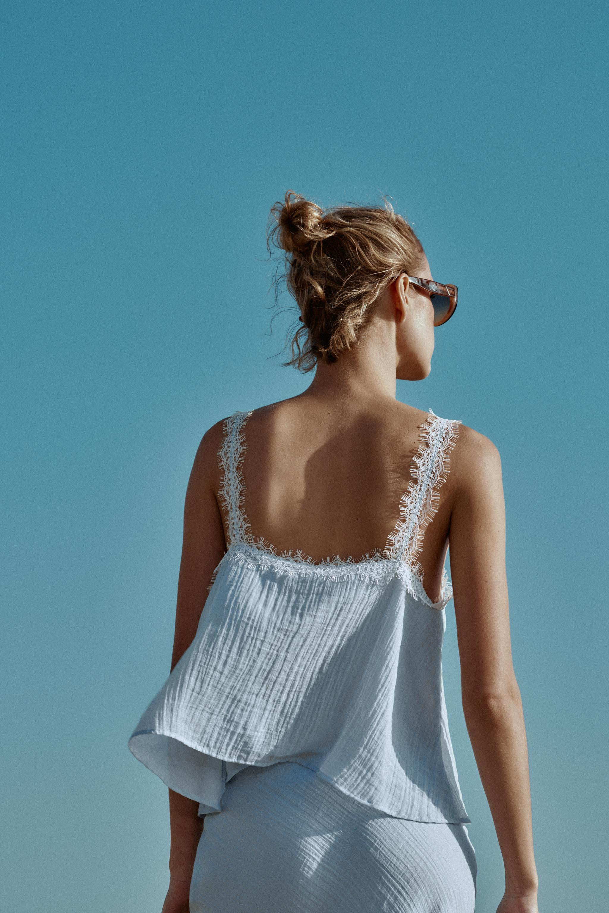 LACE-TRIMMED CAMISOLE TOP | Zara UK