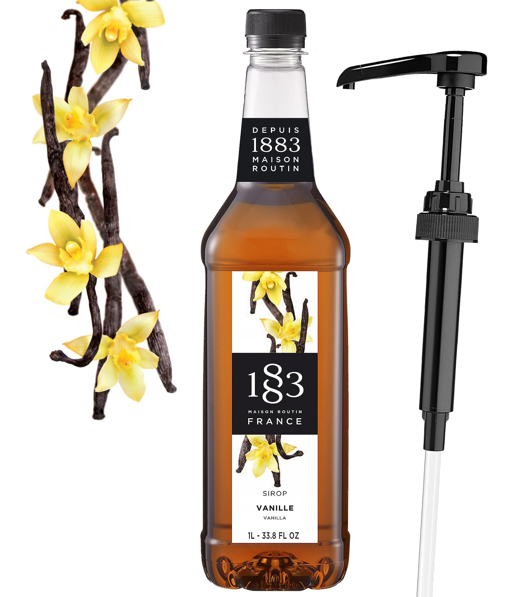Vanilla Syrup for Coffee 33.8 Ounces with Pump - 1883 Vanilla Coffee Syrup, Made in France | Amazon (US)