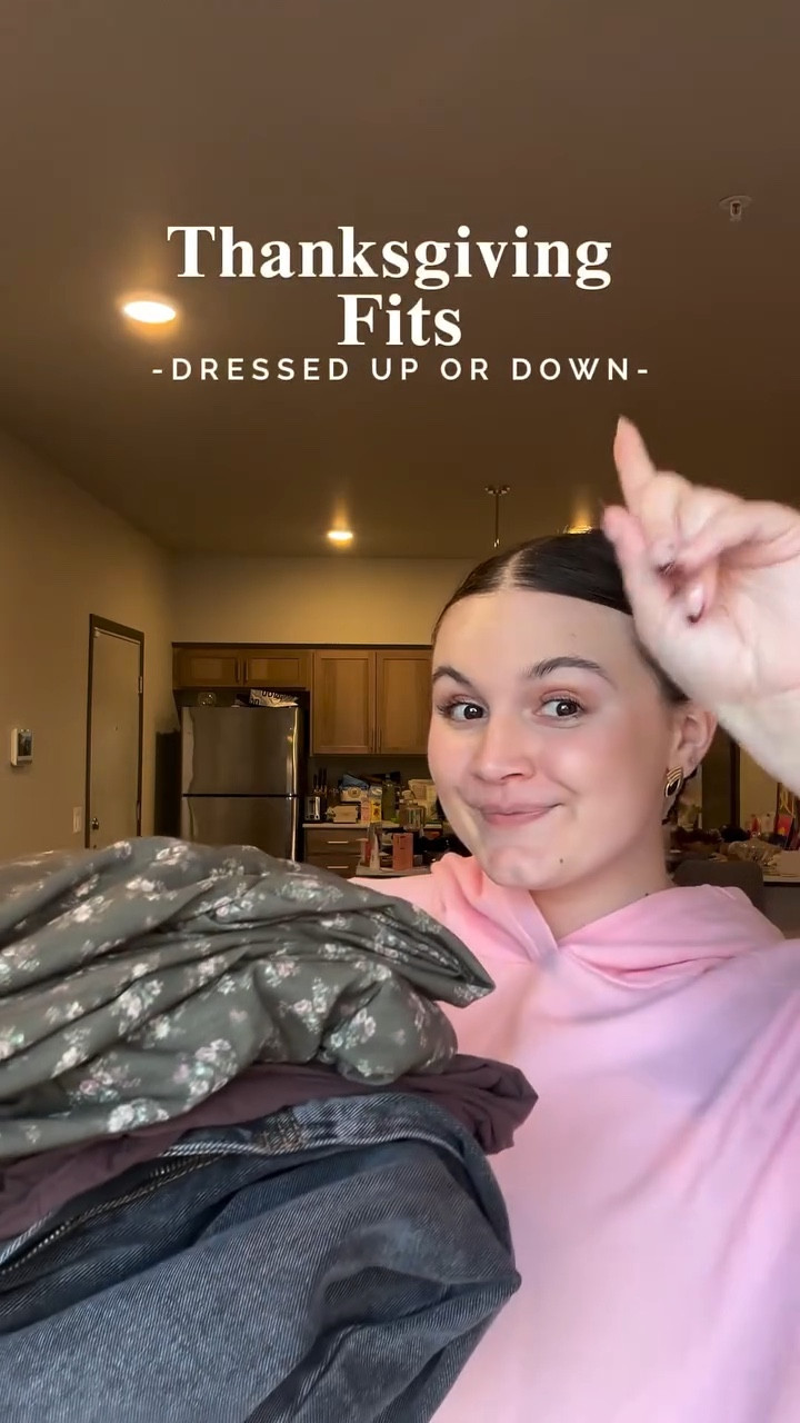 Comment THANK to shop the looks!

What do I wear to Thanksgiving besties?! The dressy option or the casual one!?

#thanksgivingoutfitideas #thanksgivingoutfit #thanksgivingoutfits #thanksgiving #thanksgivingoutfitinspo

#LTKHoliday #LTKMidsize #LTKFindsUnder100