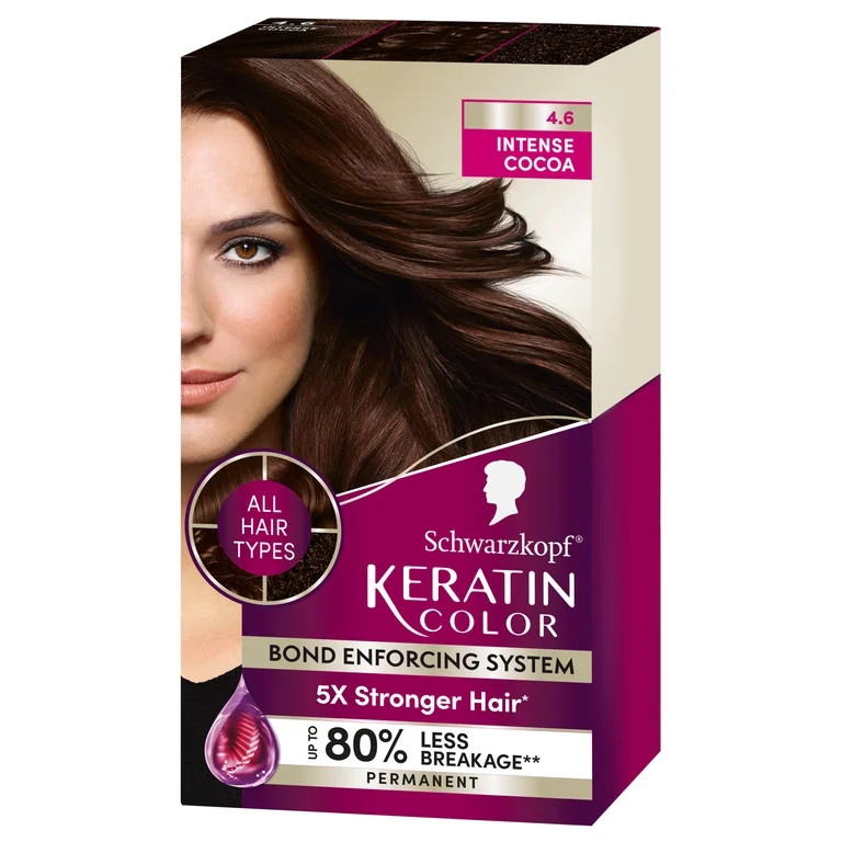 Visit the Schwarzkopf Store(4.6)|8,822 Schwarzkopf Keratin Hair Dye 4.6 Intense Cocoa, Permanent ... | Walmart (US)