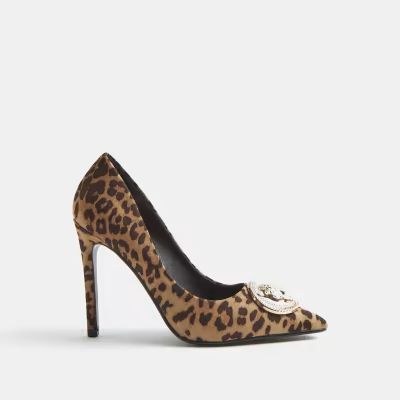 Brown leopard print court shoes | River Island (UK & IE)