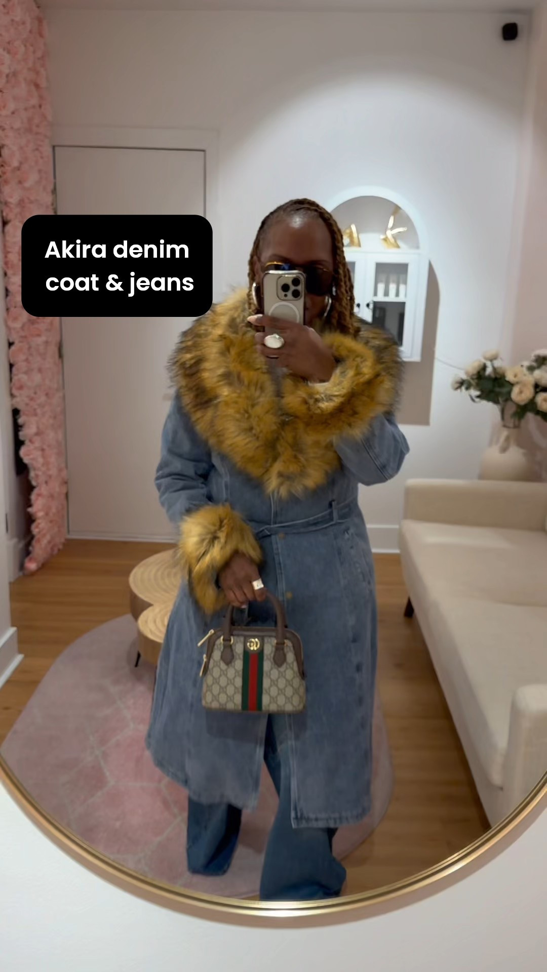 Keep warm and look chic this winter wear the Akira EXTREME RELAXED DENIM Coat

The AKIRA Label Kaya Fur Trim Denim Trench combines vintage charm with modern versatility. Crafted from medium-wash denim and fully lined with ultra-soft fleece, it delivers both warmth and style. The coat features a wide faux fur collar and matching cuff accents—both detachable for adaptable styling. A belted waist defines the silhouette, while side-slant pockets offer functional ease. Finished with snap-button closures, this posh piece balances statement texture with timeless tailoring.

EXTREME RELAXED DENIM

Let loose in The AKIRA Label Extreme Relaxed Denim. Crafted from structured mid-wash denim with vintage-inspired fading and whisker detailing, these jeans feature a high-rise fit, functional belt loops, a classic five-pocket design with oversized flap pockets and multi-button waistband accents on the rear, a V-seam construction on the upper thighs, and a button-zip fly closure. Complete with an ultra-wide leg, relaxed silhouette. Pair them with cropped tops, oversized hoodies, or a sharp blazer for an effortlessly cool finish.

- 82% Cotton 14% Viscose 3% Polyester 1% Spandex
- Little Stretch

Brown flat clogs

#LTKdayinmylife #LTKOver40 #LTKvlog