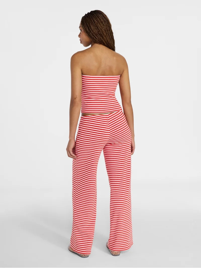 No Boundaries Striped Tube Top and Pants Set, 2-Piece, Women's XXS-XXL | Walmart (US)