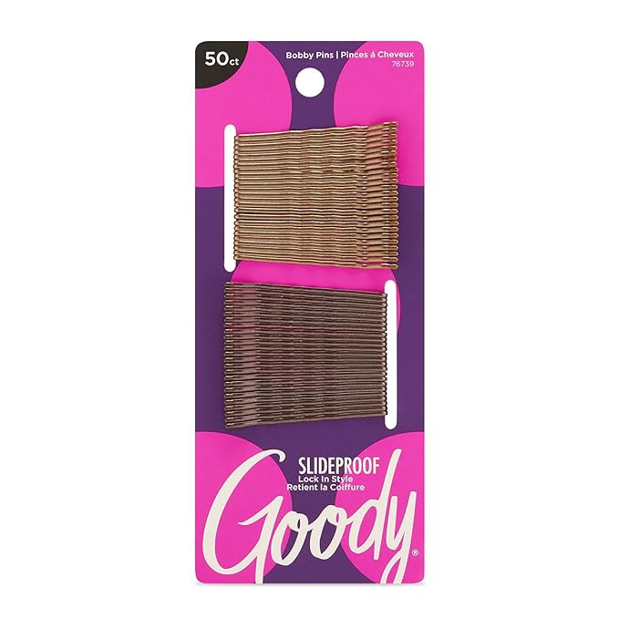 Goody SlideProof Bobby Pin, 50 Ct, Assorted Brunette Colors, Ouchless Bobby Pins for Hair Styling... | Amazon (US)
