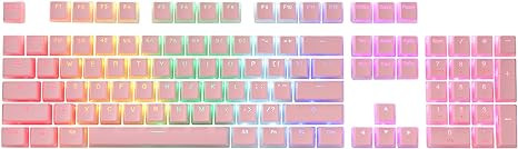 Redragon A130 Pink Pudding Keycaps, 104 Keys Standard Doubleshot PBT Keycap Set w/Translucent Lay... | Amazon (US)