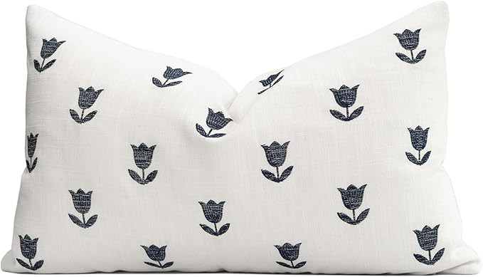 Crumbs Home Coastal Linen Indoor Outdoor Lumbar Pillow Cover Only, 12"x20" Water Repellent for Pa... | Amazon (US)