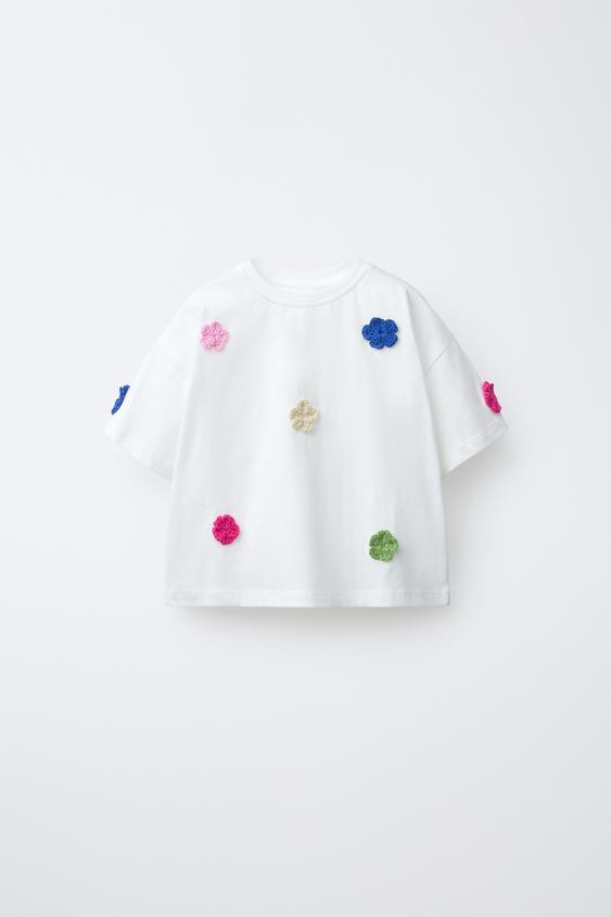 CROCHET FLOWER T-SHIRT | Zara US