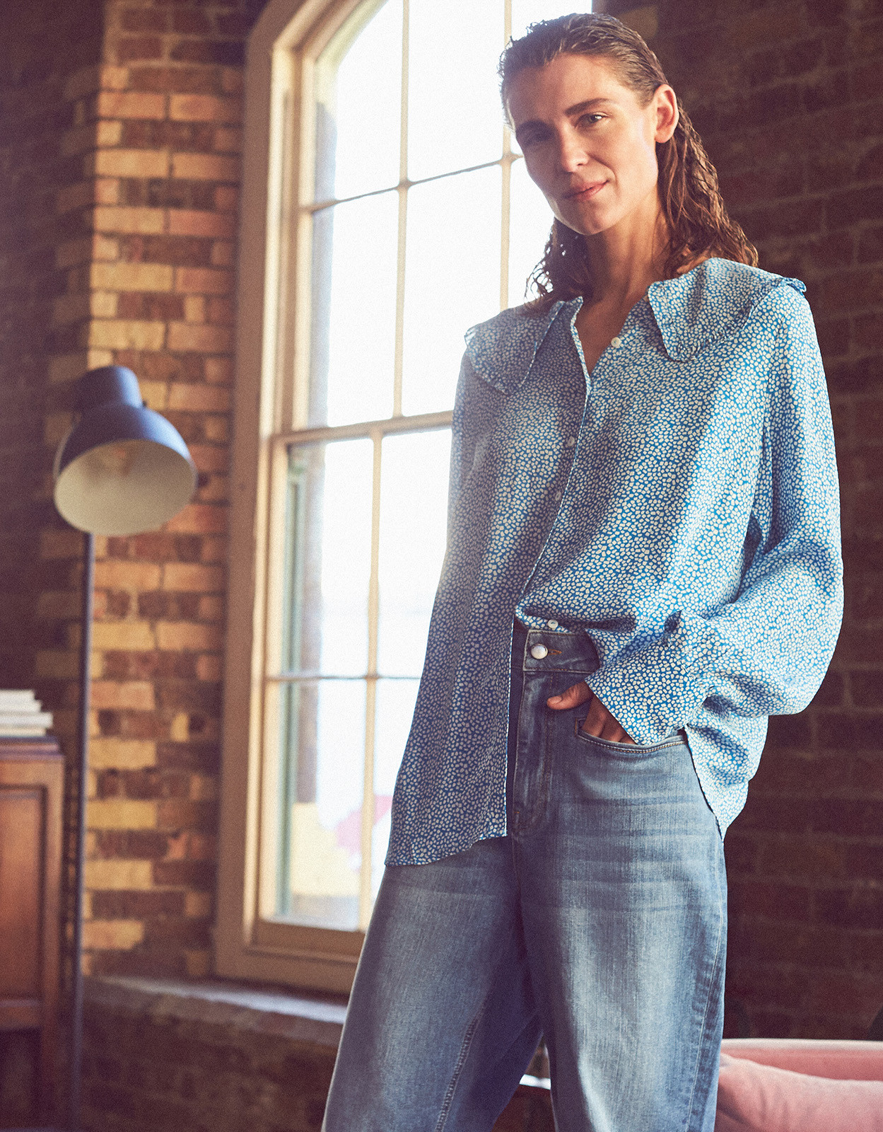 Blue Wide Collar Blouse | Monsoon (UK)