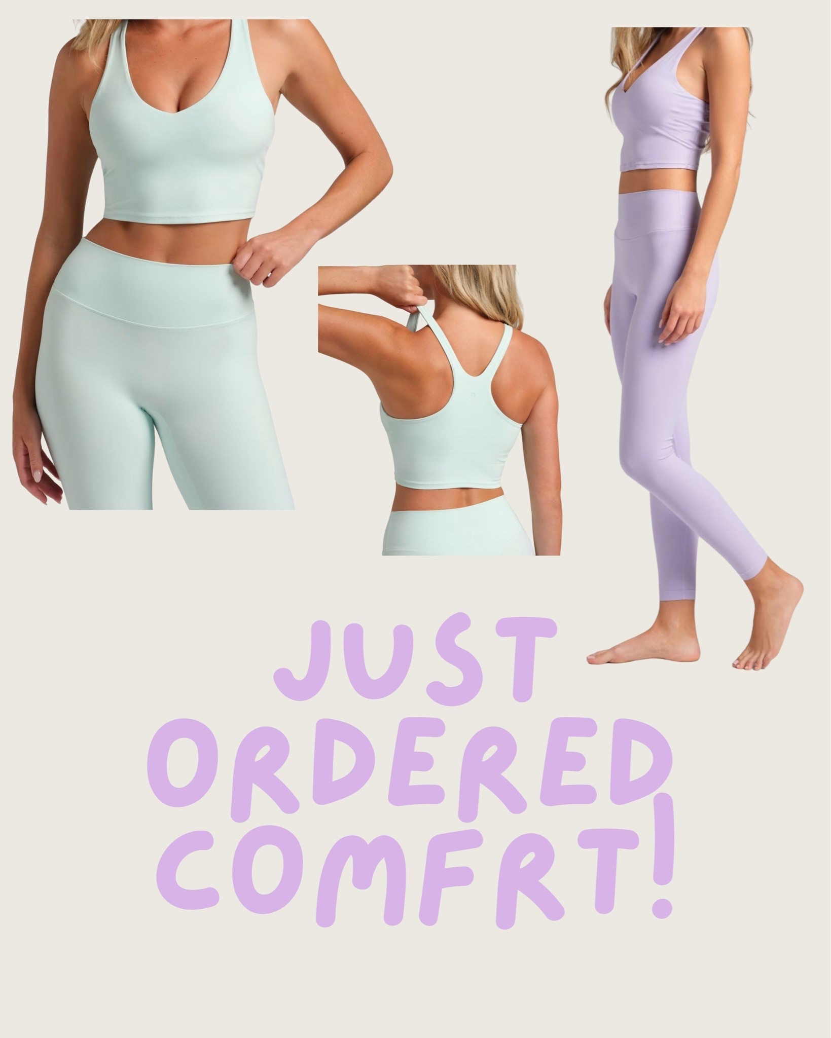 Finally ordered the viral COMFRT set and I’m already obsessed! 🤍 I grabbed the matching top + bottoms in the prettiest shades — lavender and aqua mist. The fabric is buttery soft, lightweight, and perfect for errands, travel days, lounge days, or a casual mom-on-the-go look. I have a feeling this will be one of my most-worn sets this summer.
The COMFRT set is such a good staple if you love elevated basics, matching lounge sets, and easy athleisure outfits that still feel put together. Perfect for airport outfits, casual summer outfits, gym days, and everyday mom life.
 comfrt set, comfrt clothing, viral athleisure, matching lounge set, athleisure outfit, comfy airport outfit, mom outfit, workout set, buttery soft activewear, travel outfit, casual summer outfit, cute gym outfit, lounge set women, elevated basics
 #LTKActive #LTKStyle #LTKFitness #AthleisureStyle #ComfrtSet #MomStyle #TravelStyle #SummerOutfits #MatchingSet #ViralFinds

#LTKfitnessgoals #LTKActive #LTKSaleAlert