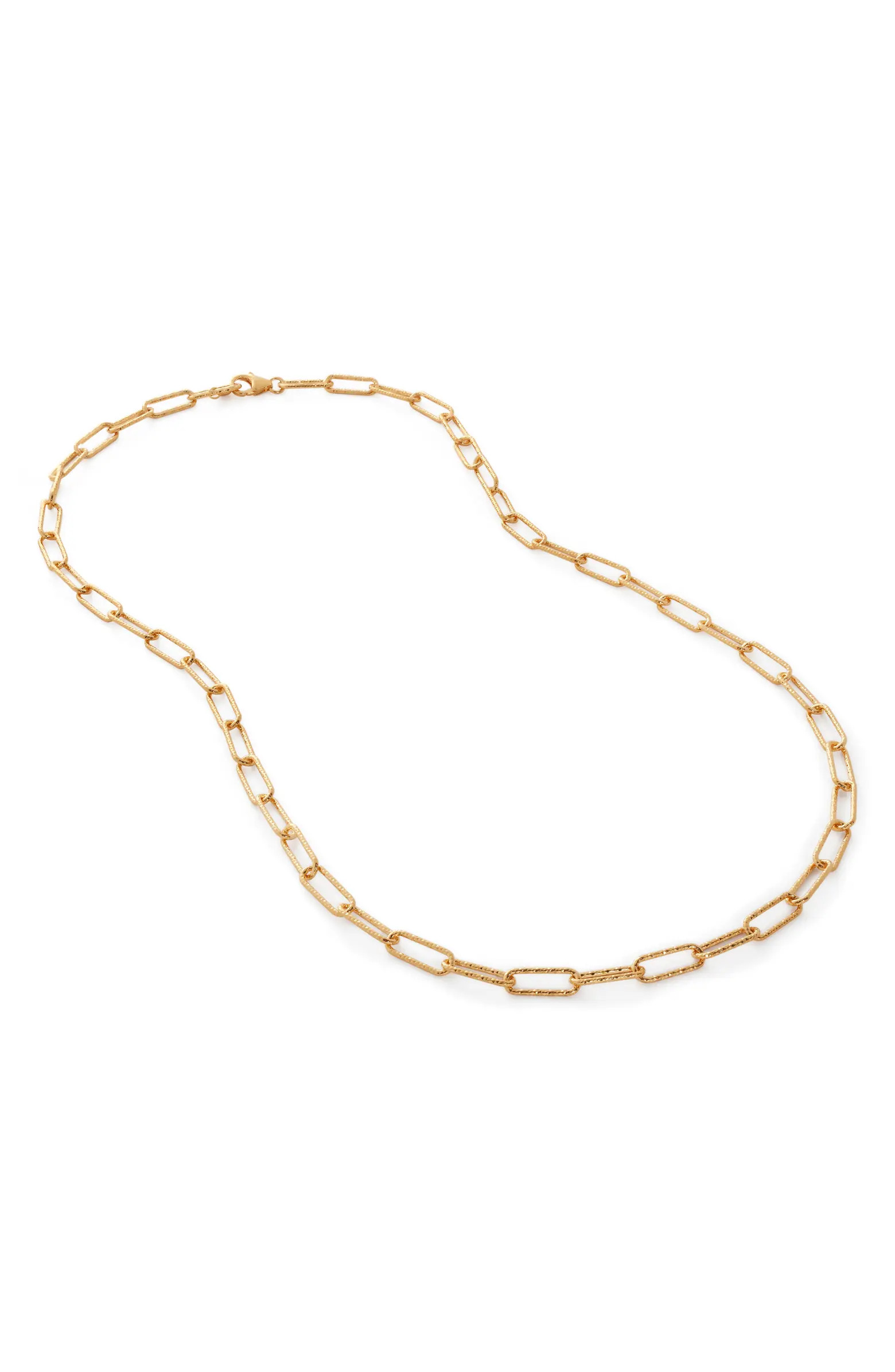 Monica Vinader Alta Textured Chain Necklace | Nordstrom | Nordstrom